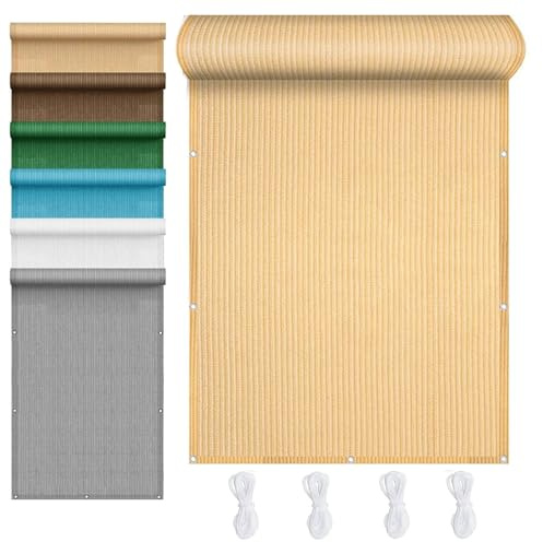 Sonnenschirm Segel Sonnenschutz Netz 90 x 210 cm HDPE Wetterbeständig Atmungsaktiv Sonnendach Strandmuschel Sonnensegel für Garten Terrasse, Creme Farben