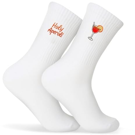 slothbyte Aperol Socken Aperol Geschenk Festtagsgeschenk 36-42 Baumwolle für Damen Herren Lustige Tennissocken Sportsocken Crew Socks Accessoires