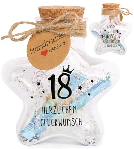 BOFUNX Geldgeschenke zum 18. Geburtstag Dekoflasche Geschenke 18 Geburtstag Mädchen Jungen Geburtstagsgeschenk Geld Gutscheine Verpackung Geburtstag Geldgeschenke Jungen Mädchen