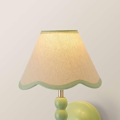ValueLights | Florie Linen Green Scallop Trim Mini Lamp Shade | Shades, Home Décor & Improvement Essential