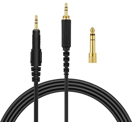 kwmobile Kopfhörerkabel kompatibel mit AudioTechnica ATH-M50X / M40X / M60X / M70X - Ersatz Kabel 120 cm 3.5mm Klinke - mit 6.35mm Adapter