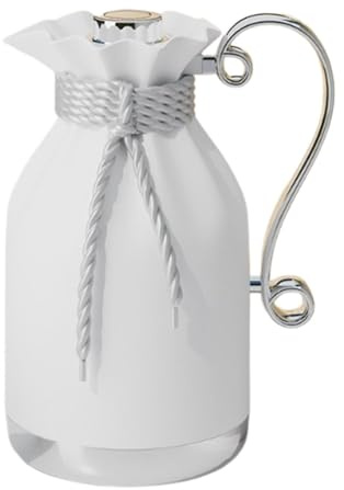 JWQFBC Carafe Isotherme Pot Thermique Pichet Café Carafe à Lait En Verre Liner Antifuite pour Conservation de Température Adaptée à La Maison Restaurant Réun, Blanc