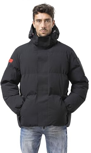 Cipo & Baxx Herren New Mantel Series – Stylische Winterjacke im modernen Design mit warmem Innenfutter, abnehmbarer Kapuze und funktionalen Details für kalte Tage