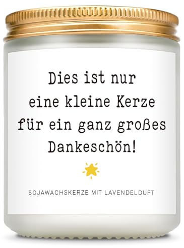 Giftasy Dankeschön Geschenke - Duftkerze mit Spruch, Danke Geschenke für Frauen, Danke Geburtstag Geschenk für Mama Oma Freundin Lehrerin Erzieherin Abschiedsgeschenk Kollegin kollegen