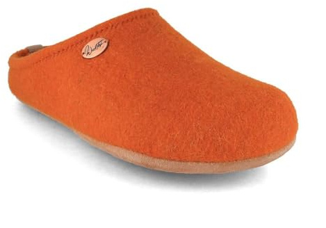 WoolFit Barefoot - Filzpantoffeln Damen Herren mit viel Zehenfreiheit, orange, Gr. 43