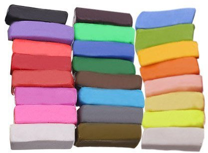 Accessotech Mixed Colour 24 Oven Bake Polymer Clay Modelling Moulding Block Art Design