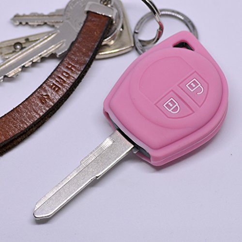 Soft Case Schutz Hülle Auto Schlüssel für Suzuki Swift SX4 Vitara JIMNY Funkschlüssel/Farbe Pink