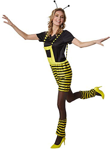 dressforfun 900563 Damenkostüm Fleißiges Bienchen, Bienenkostüm in Schwarz und Gelb (L| Nr. 302707)