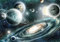 Forwall Fototapete Vlies Tapete Wanddeko Kosmos Weltall - Planet Galaxie Erde Sterne Moderne Wanddekoration 11896VEXXXL 416cm x 254cm Schlafzimmer Wohnzimmer