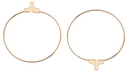 BENECREAT 30 STÜCKE 40mm 18 Karat Vergoldet Ohrring Perlen Creolen Schleife Ohrring Ohr Draht DIY Machen Hoop Earing Erkenntnisse Schmuck