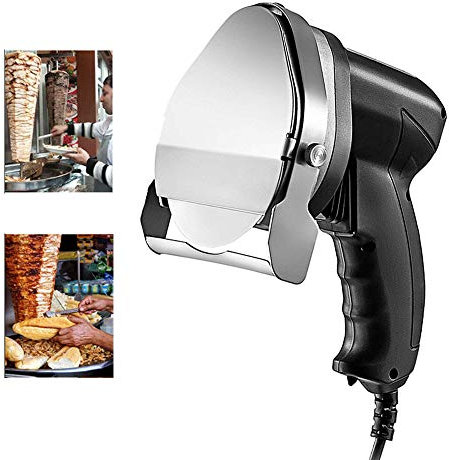 Fayelong Electric Kebab Meat Slicer 100mm Blade Electric Kebab Knife 80W Electric Meat Slicer Shaver 2800RPM with 2 Blades for Cutting Turkish Kebab Lamb Turkey