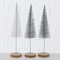 BOLTZE Deko Baum Bäumchen Dekoaufsteller H 30 cm Silber weiß Kunststoff 3er Set