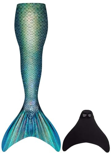 BAWADE Meerjungfrauenflosse für Mädchen – Meerjungfrau Flosse Schwimmen Meerjungfrauenschwanz Passend für 110-170cm Höhe, Mehrfarbig (G-24), 120