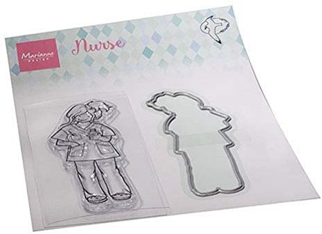Marianne Design HT1661 Transparente Stempel, Krankenschwester, zum Stempeln, Kartenherstellung, Kunst und Handwerk, Silikon, durchsichtig, 15x11cm