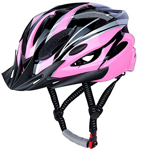 CXING Casque de vélo pour Adulte, Homme et Femme, spécialement conçu pour la Protection de sécurité, Casque de vélo pour vélo VTT avec Un Bandeau - Casque de vélo Sport en Plein air (Rose Noir)