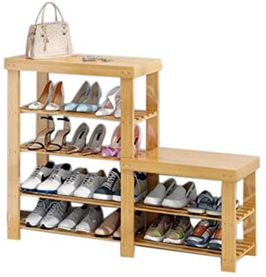 Schuhregal Umweltfreundliche Massivholz-Schuhregalbank, Einfacher Schuhregal-Aufbewahrungsständer Mit Großer Kapazität(Size:99 * 27 * 82cm)