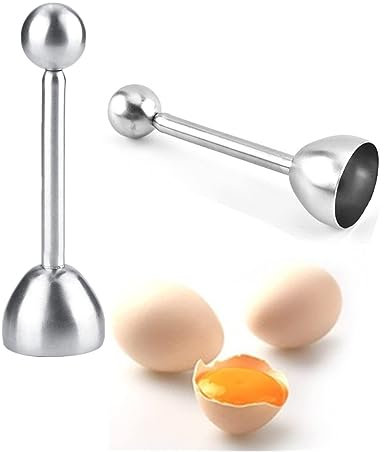 Eierköpfer und Eieröffner 2er-Pack, Edelstahl-Eierschneider-Topper für weich gekochte Eier Eieröffner Edelstahl Eieröffner Eierschale Cutter für Harte und Weich Gekochte Eier