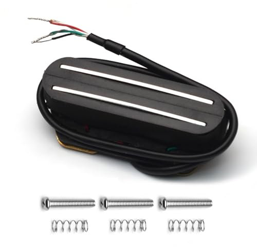SAPHUE Dual Rail Dual Coil Magnetic Bridge Pickup Humbucker für Telecaster E-Gitarre Schwarz mit Silber