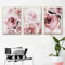 HMXQLW Rosa Pfingstrose Blumen Wandbilder Nordic Rose Bilder kunstdrucke Wohnzimmer Deko,Leinwandbilder Poster und Drucke Wandkunst Schlafzimmer Rahmenlos (3X20x30cm)