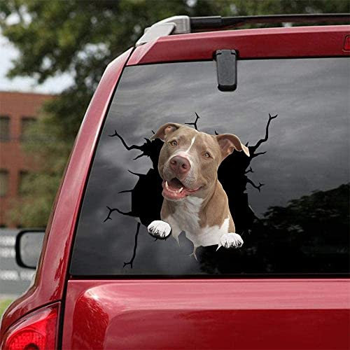 Lustige Pitbull-Auto-Aufkleber, realistische Autoaufkleber, SUV-Fenster-Glasaufkleber, geeignet für Autos, Notebooks, Kühlschränke, Wände und andere glatte Oberflächen.