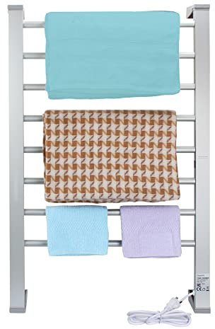 BVANQ Towel Warmer with Timer,Towel Racks for Bathroom,8 Bar Heated Towel Rack for Clothes Drying,Portable Free Standing Heater,Auto Cut Off Home Electric Heat Dryer,Wall Mount Thermostat Shelf