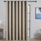 Topfinel Linen Curtains Natural 100% Blackout Curtains for Bedroom Door Curtains Curtains for Living Room 90x90 Curtains Eyelet,228 x 228 CM 1 Panels