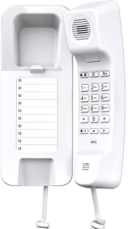 Gigaset Desk 200 - Schnurgebundenes platzsparendes Telefon mit elastischem Kabel - 10 Kurzwahleinträge - Wahlwiederholung - MFV- oder Impulswahl einstellbar, weiß [Deutsche Version]