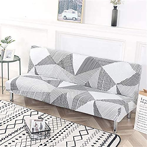 TOPCHANCES Futon Sofabezug ohne Armlehnen, rutschfest, faltbar, Stretchdruck, Futon-Sofa-Sitzbezüge ohne Armlehnen, Schonbezug für 2-3-Sitzer, klappbares Schlafsofa, ohne Arme (Mocha)