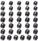 FASHEWELRY Lot de 46 perles d'espacement cubiques en silicone avec 26 lettres de l'alphabet et chiffres de 0 à 9 pour la fabrication de bracelets, colliers, bijoux Noir