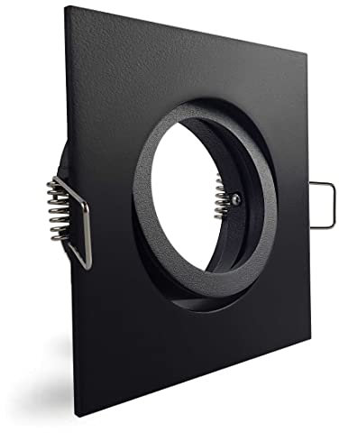 CONCEPTRUN LED Einbaustrahler quadratisch schwarz schwenkbar Einbauleuchte Strahler 68mm-85mm Einbaudurchmesser inkl. Fassung GU10 230V (Modell: QD70)