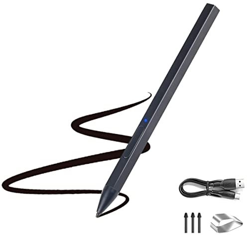 Stylus Pen for Microsoft Surface Pro9/8/7/6/5/4/3/X Surface Laptop/Book/Studio Surface 3/Go/Go2/Go3, 4096 Pressure Sensitivity, Pen for Surface with Magnetic Adsorption, Palm Rejection (Black)