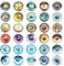 PH PandaHall 30 estilos de cabujones de cristal de 40 mm, ojo de cristal grande de animal medio redondo/cúpula para joyas, colgantes de camafeo y fabricación de marionetas