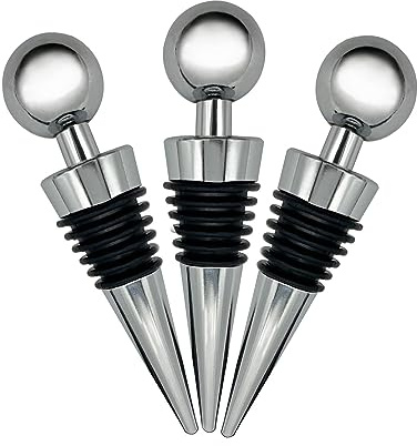 Bottle Stoppers, 3 PCS Wine Bottle Stoppers, Bottle Saver Sealer Wine Corks, Round