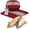 livasia Meditationsset L - Ø 38x15cm / Matte 50x50x4,5cm - Yogaset mit Kissen und Matte, Pouf, Yogamatte und Yogakissen mit Kapok handgefertigt, Bodenkissen Outdoor, Zafukissen (Rot/Schwarz)