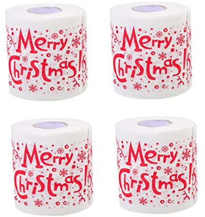 SOLUSTRE 4rollen Toilettenpapier mit Weihnachtlichem Design Dekorative Servietten Partyzubehör für Festliche Atmosphäre