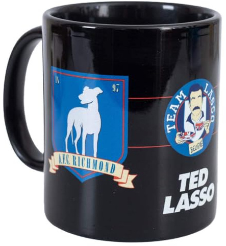 Ted Lasso - Kaffeebecher AFC Richmond (Einheitsgröße) (Schwarz/Blau/Weiß)