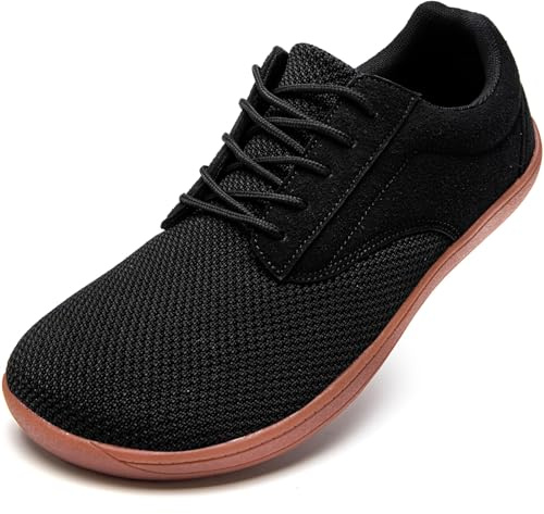 Oltyutc Mens Trainers Barefoot Shoes for Men Wide Toe Box Gym Running Tennis Sneaker Zero Drop Lightweight Sport Shoes Black Mens Size 6 UK(Label Size:40)