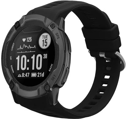 kwmobile Cinturino TPU Silicone con Fibbia Compatibile con Garmin Instinct 2S Cinturino - Cinturini 14-22 cm nero
