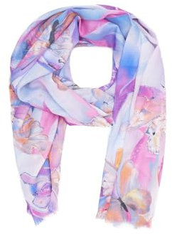 QUEEN HELENA Sciarpa Leggera Fantasia Foulard Morbido Colorato Casual Donna SC024-3 (SC024-5 Fucsia)