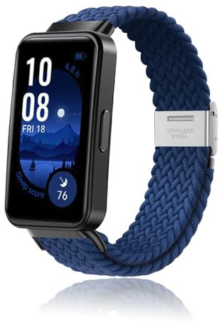 MiRowy Cinturino Compatibile con Huawei Band 10 Cinturin, Nylon Watch Bands Regolabile Intrecciato Cinturino per Huawei Band 9/Band 8 - Blu