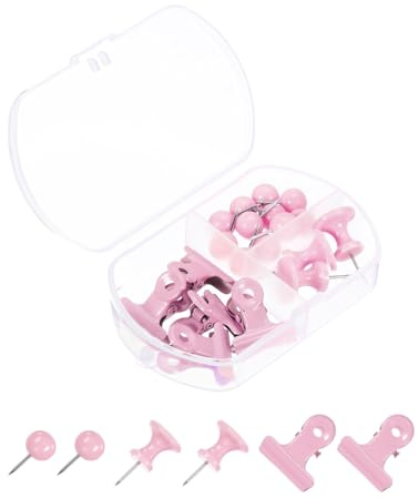 PATIKIL 3/8-Zoll Stecknadeln Set Rund Landkarte Stecknadeln Reißzwecken Keine Kratzer Bull Klammern Büro Bedarf Set für Aufhängen Von Fotos Kork Tafel Landkarte Markierung Rosa