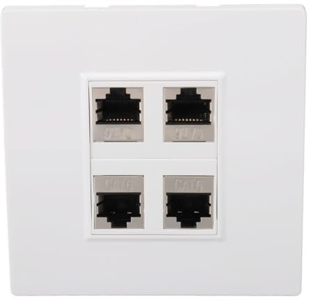 CAT6 Ethernet Faceplate 4 Port Female To Female Socket Wall Plate for Ethernet Cable Networking Socket Box for CAT5 CAT5E CAT6 CAT6A