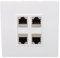 CAT6 Ethernet Faceplate 4 Port Female To Female Socket Wall Plate for Ethernet Cable Networking Socket Box for CAT5 CAT5E CAT6 CAT6A