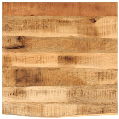 vidaXL Tischplatte, Holzplatte für Tisch Esstisch Couchtisch, Massivholzplatte Baumkante, Ersatztischplatte, 60x60x3,8cm Massivholz Raues Mangoholz