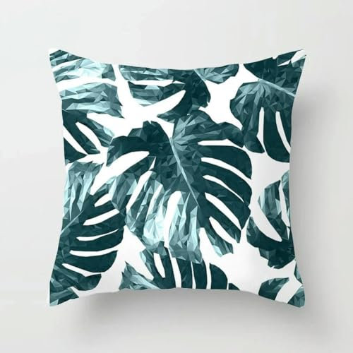 4pcs Pillowcase Set Tropical Leaf Cactus Monstera Cushion Cover 45 * 45cm Polyester Throw Pillow Cover -45x45cm