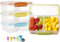 Greentainer Plastic Snack Containers for Kids, 4 Pack Bento Boxs with 2 Compartments Travel Snack Container Sandwiches/Fruits/Candies Food Storage Containers BPA Free Dishwasher Safe-Yellow
