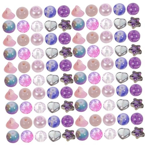 VILLFUL 1 Box Lila Kies Lose Perlen Box Perlen Für Armbänder DIY Armbandperlen Verschiedene Perlen Für Die Schmuckherstellung Bastelperlen DIY Ohrringe Perlen Bulk Perlen Glas