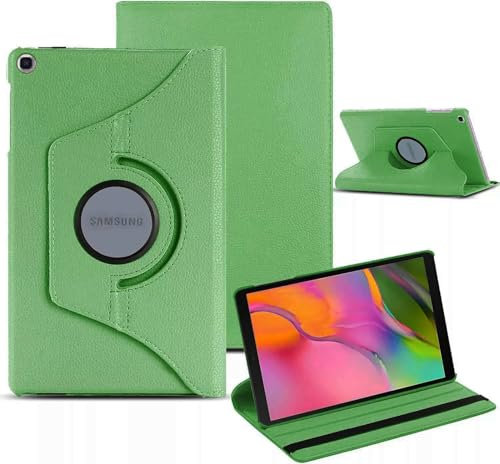 World biz Case for Samsung Galaxy Tab A 10.1 Inch 2019 (SM-T510/T515/T517) PU Leather Smart 360 Rotating Flip Stand Cover, Auto Wake/Sleep Tab T515 T510 Tablet Case (Green)