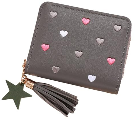 YUGSHNKFC Stylischer Münzgeld mit mehreren Fächern Kartenhalter für Karten und Kleinigkeiten, grau