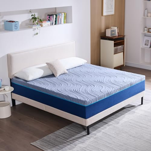 Hiimgo Matratze für Doppelbett, 160 x 190 cm, Memory-Schaum, Höhe 20 cm, orthopädisch, mittelfest, 7 Komfort-Zonen, Entlastung bei Druckpunkten, orthopädische Matratze für Doppelbett